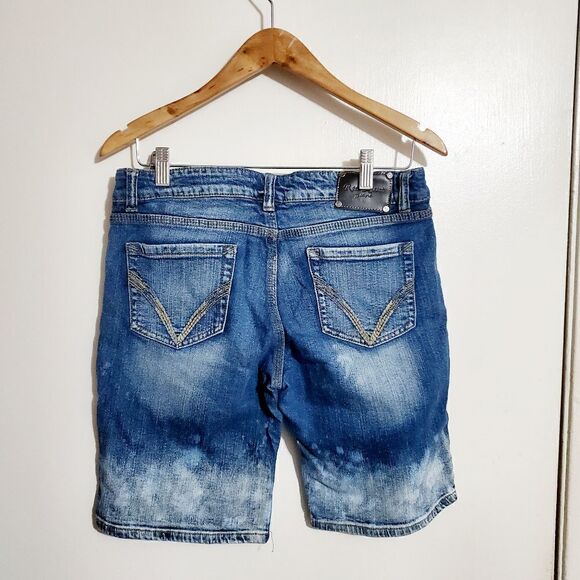 Red Rivet Blue Acid Wash Jean Shorts Size 13 - Picture 2 of 7